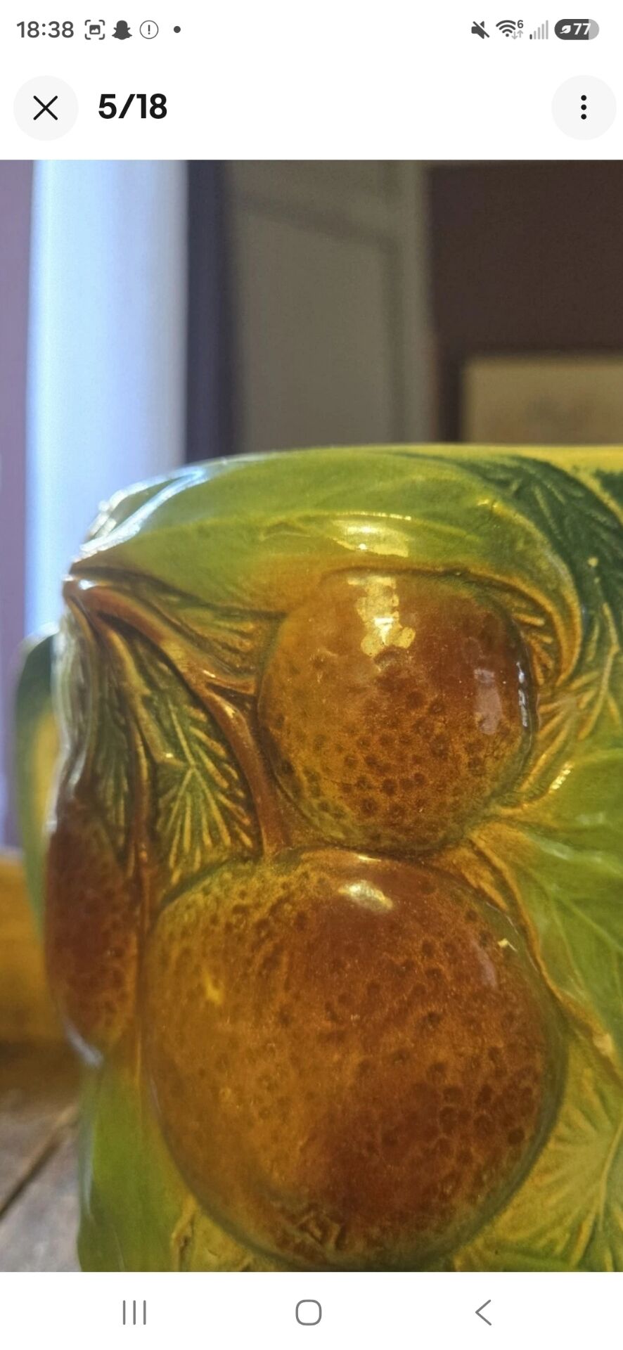Magnificent rare Pichet Broc Saint Amand 1900 Orange Barbotine