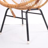 Vintage Noordwolde bamboo round chair