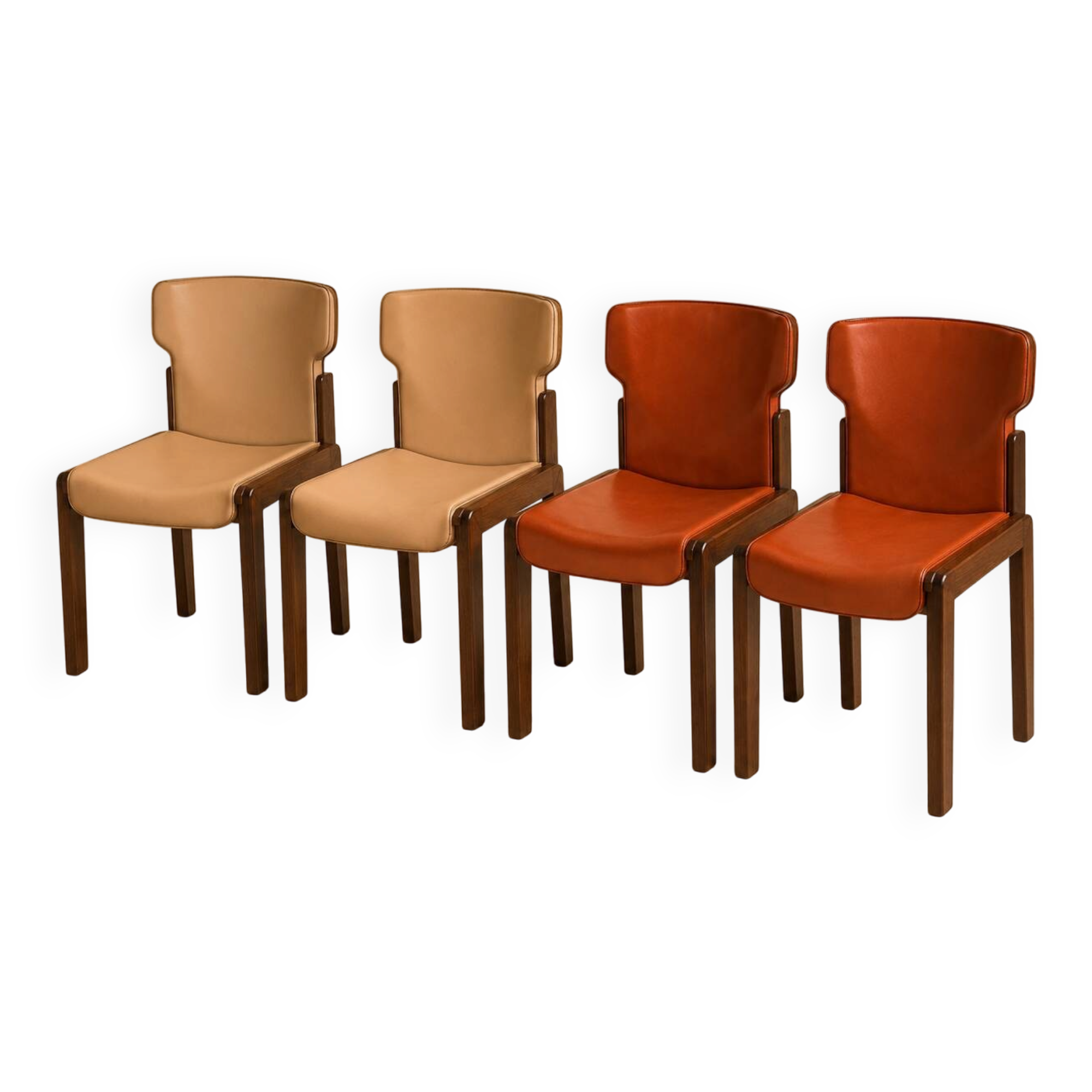 Set of 4 Paganini chairs by Luciano Frigerio, 1970s.