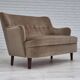 1970s, Danish 2 seater sofa, original condition, green furniture velour.