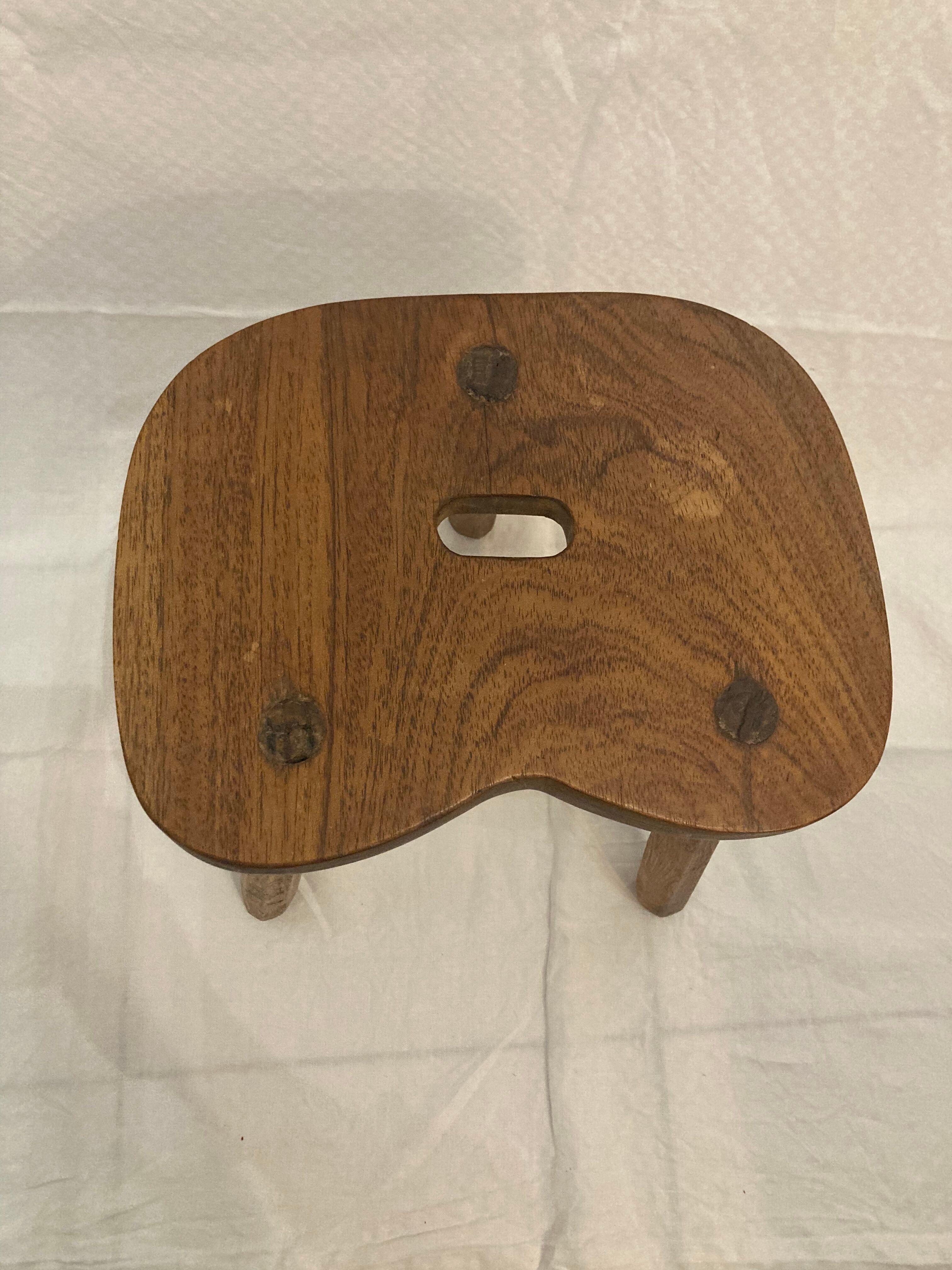 Solid oak tripod stool