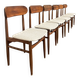 Set of 6 Scandinavian design chairs, ecru seats - price per piece