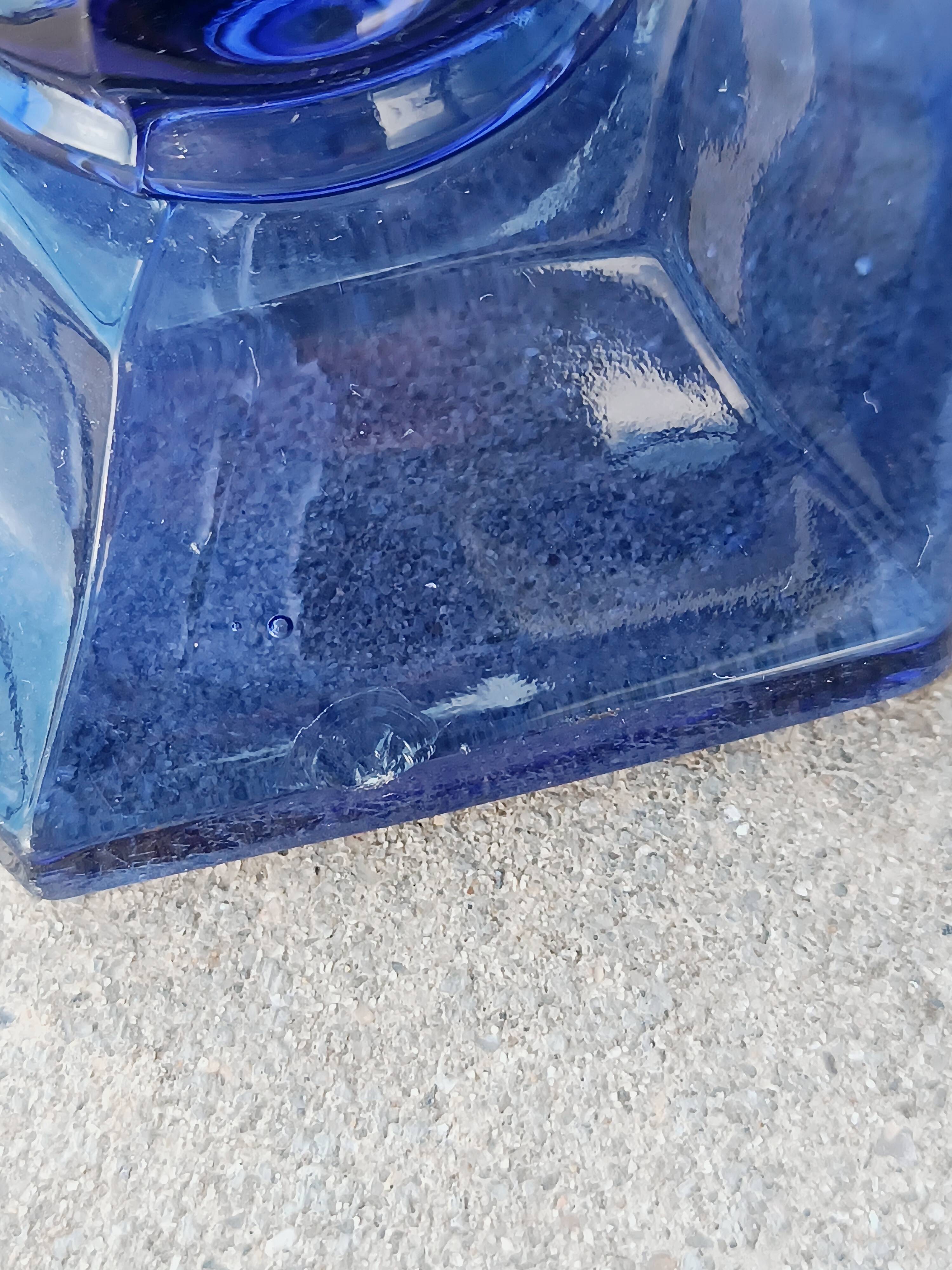 Val Saint Lambert blue art deco vase