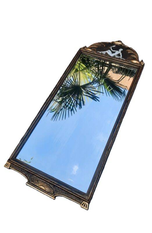 Miroir Art déco en bois doré