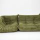 Michel Ducaroy for Ligne Roset Olive Togo 2-seat Sofa and corner seat, Set of 2