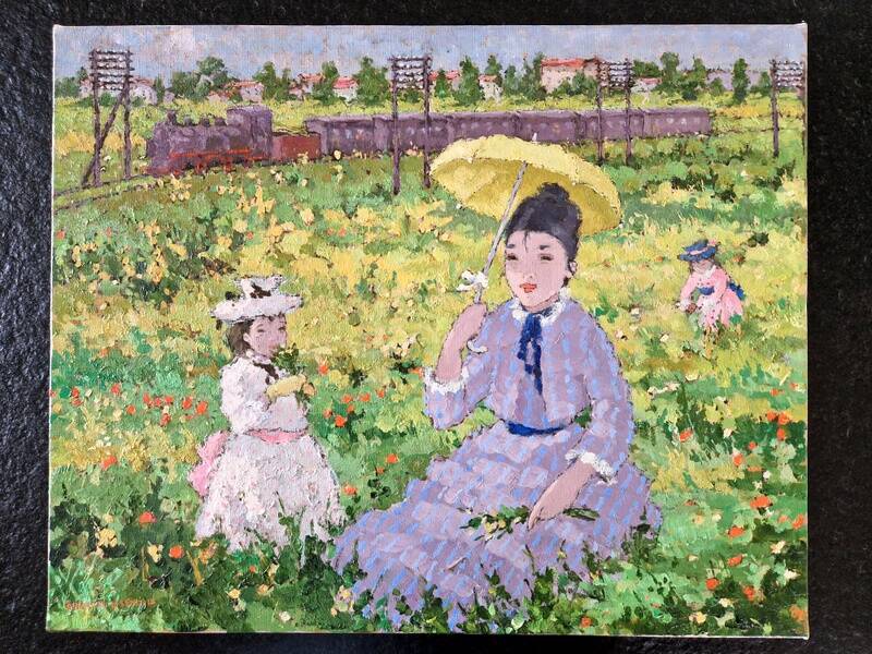 Suzanne Eisendieck (1908-1998) - Oil on canvas - "Sunday in the fields" - Signed
