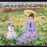 Suzanne Eisendieck (1908-1998) - Oil on canvas - "Sunday in the fields" - Signed