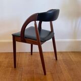 Vintage Danish chair in teak and skaï
