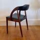 Chaise danoise vintage en teck et skaï