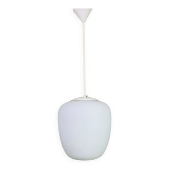 Lampe d'école vintage avec ampoule en verre opale blanc, années 1950