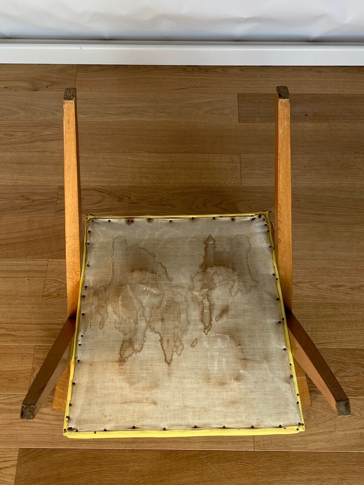 Armchair 1960 french work seat yellow compass feet