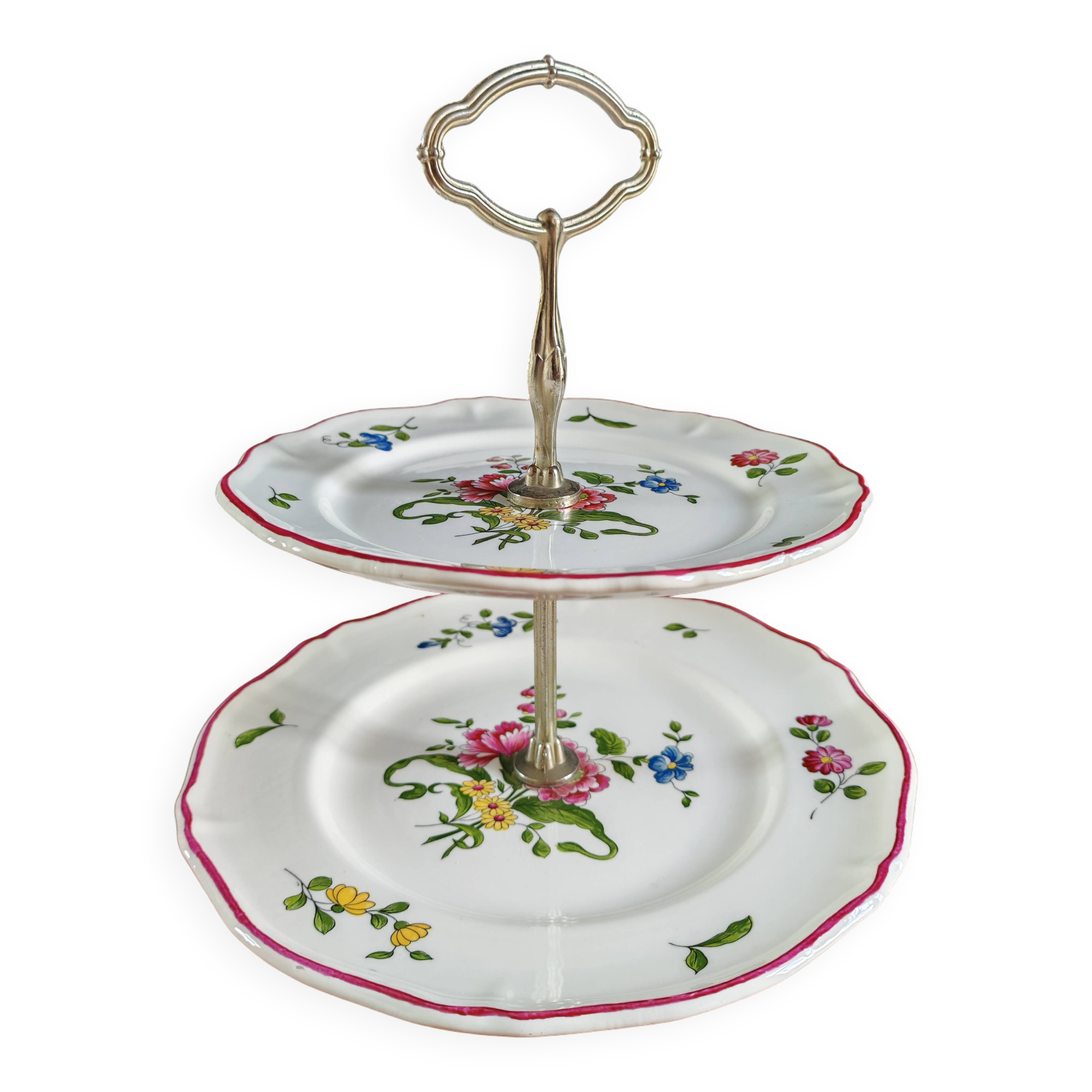 Two-tier porcelain cake stand
