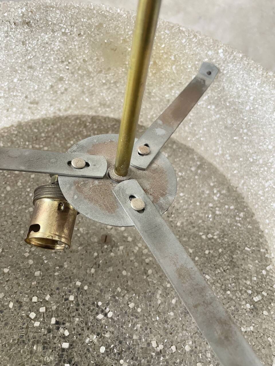 70s granite Perspex pendant light