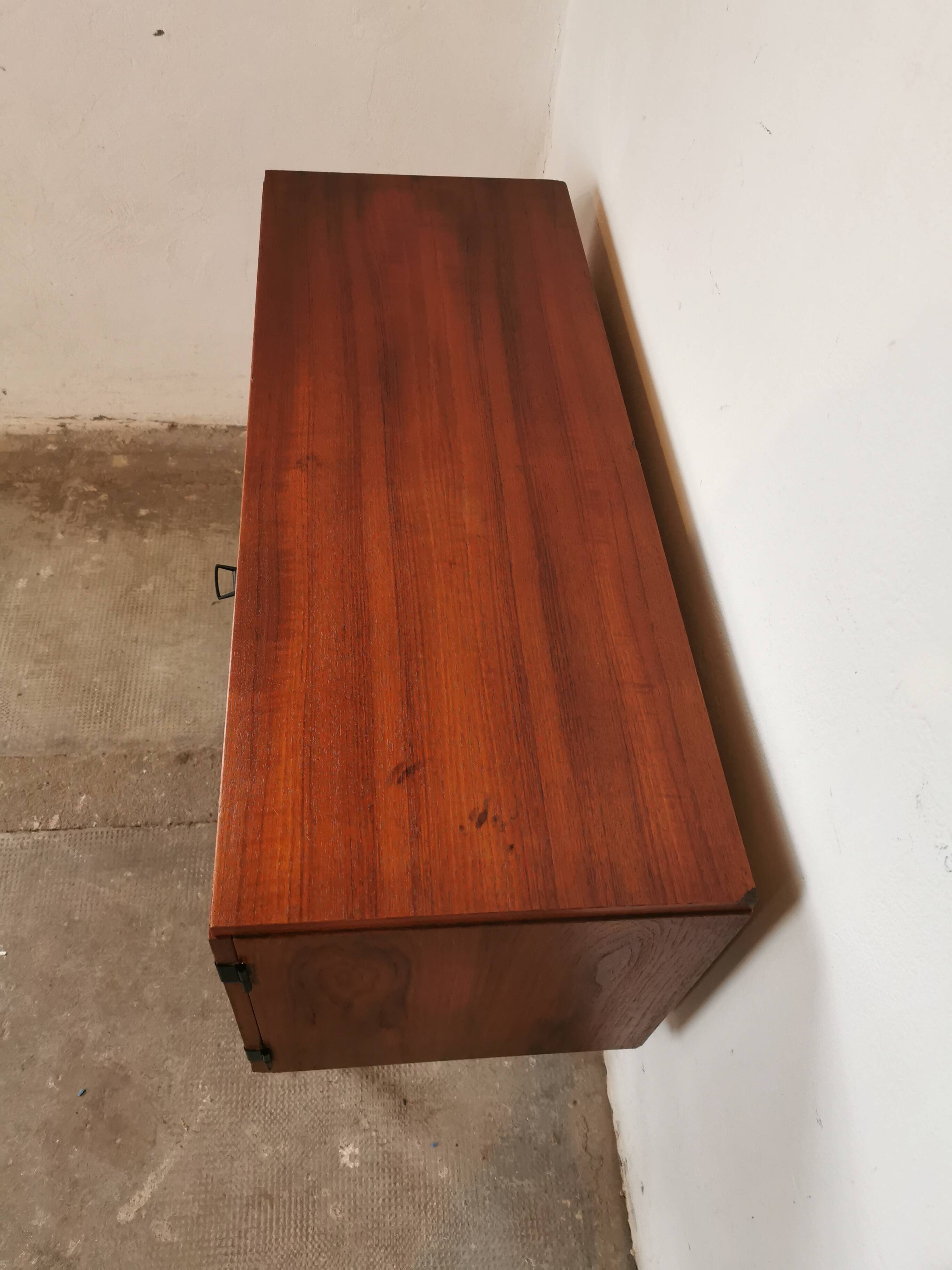 Small teak and metal sideboard, 70s