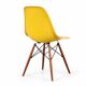 Set of 4 DSW chairs by Charles Eames - yellow fibreglass edition by Herman.
