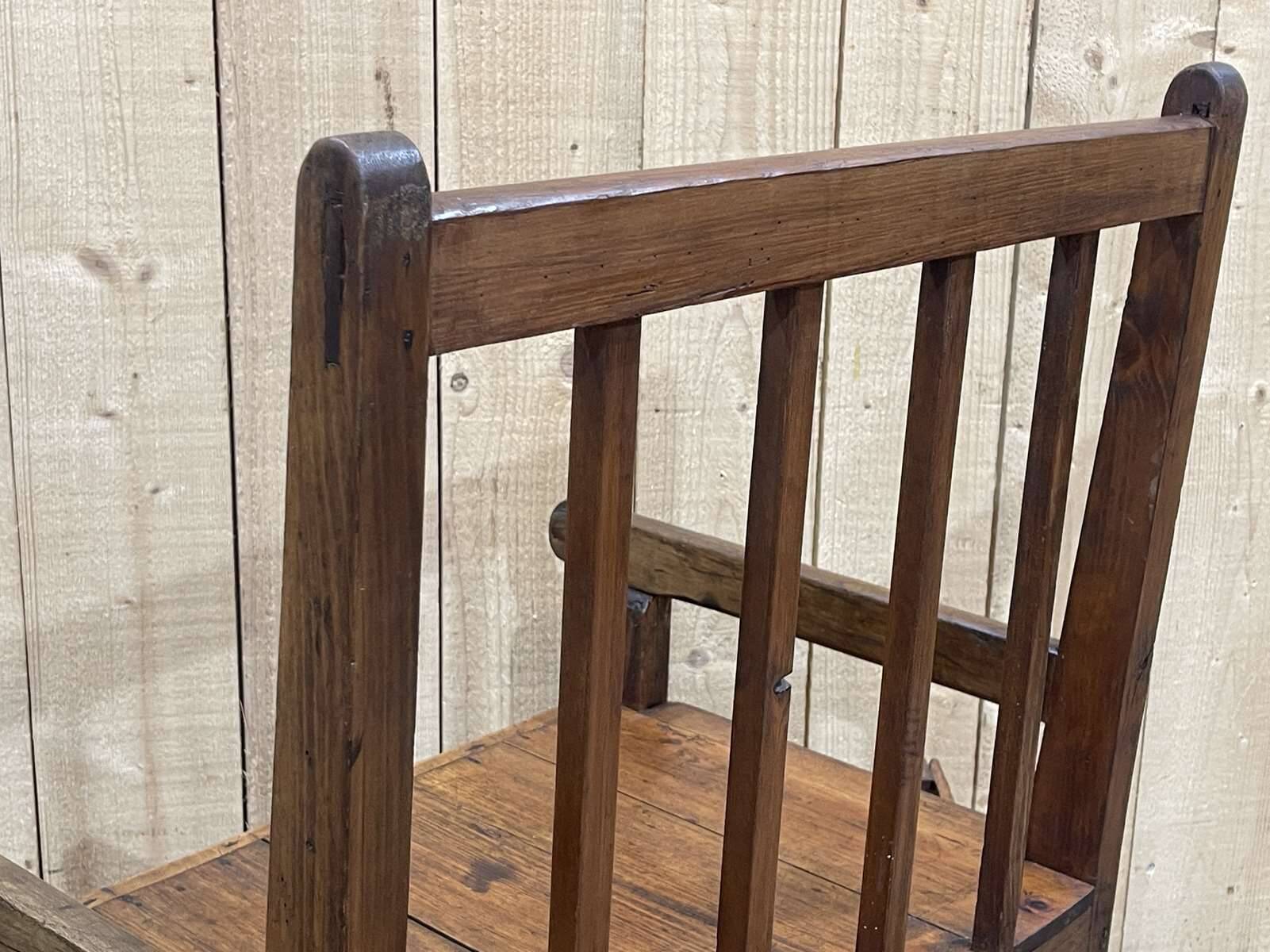 Rustic fir fireplace bench early 20th century