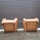 Pair of club chairs in skai