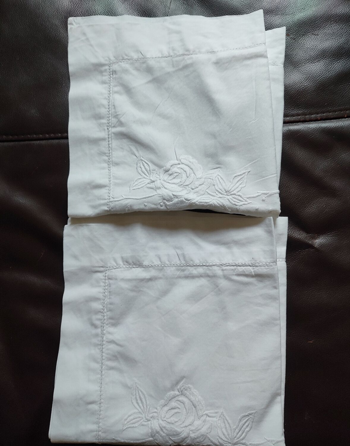 2 white embroidered cushion covers from Nimbus