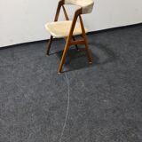 Vintage velvet teak arm chair