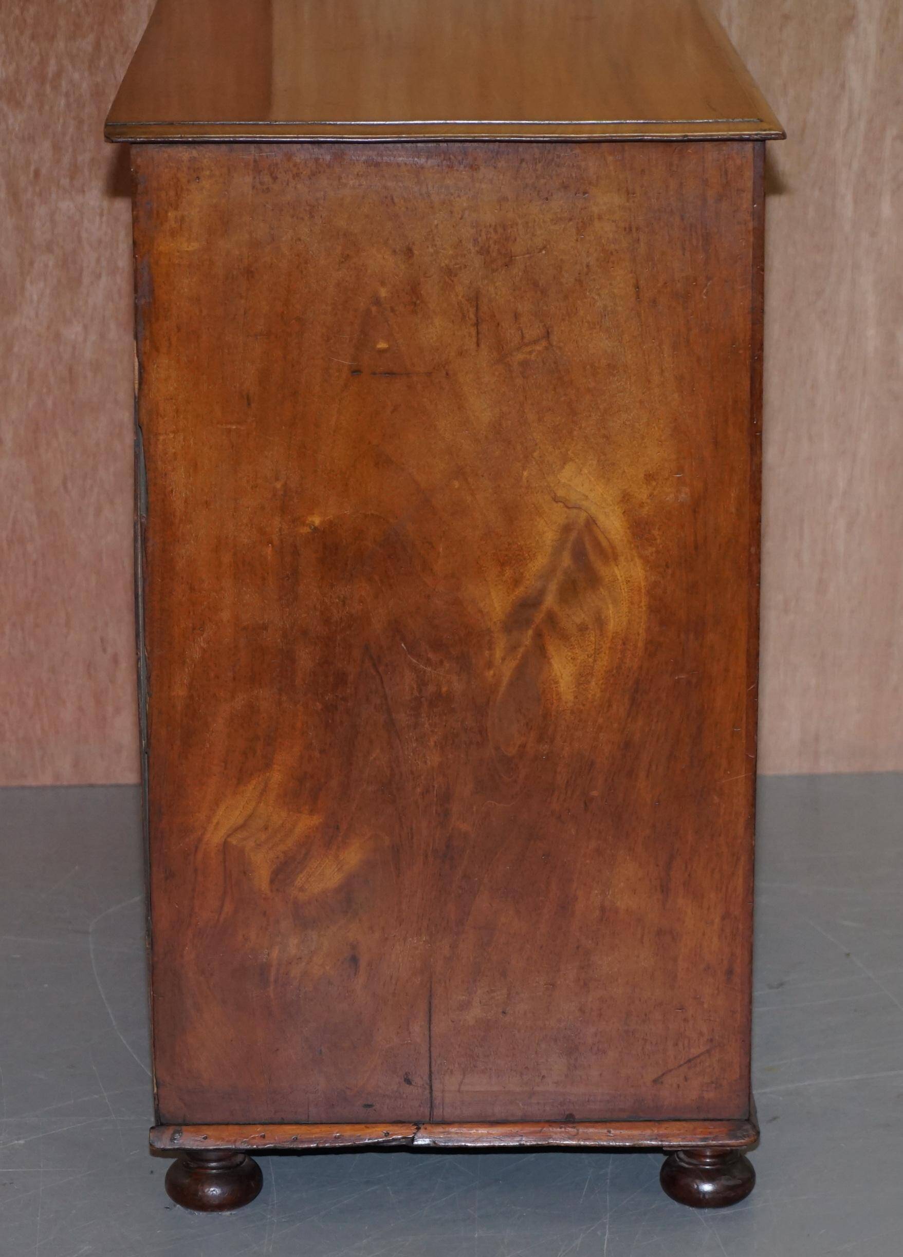 Victorian military commode in patinated walnut.
