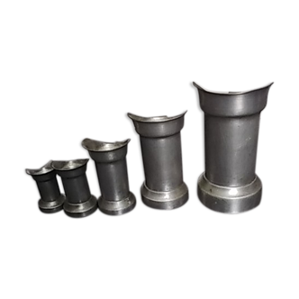 Series of 5 pewter pots