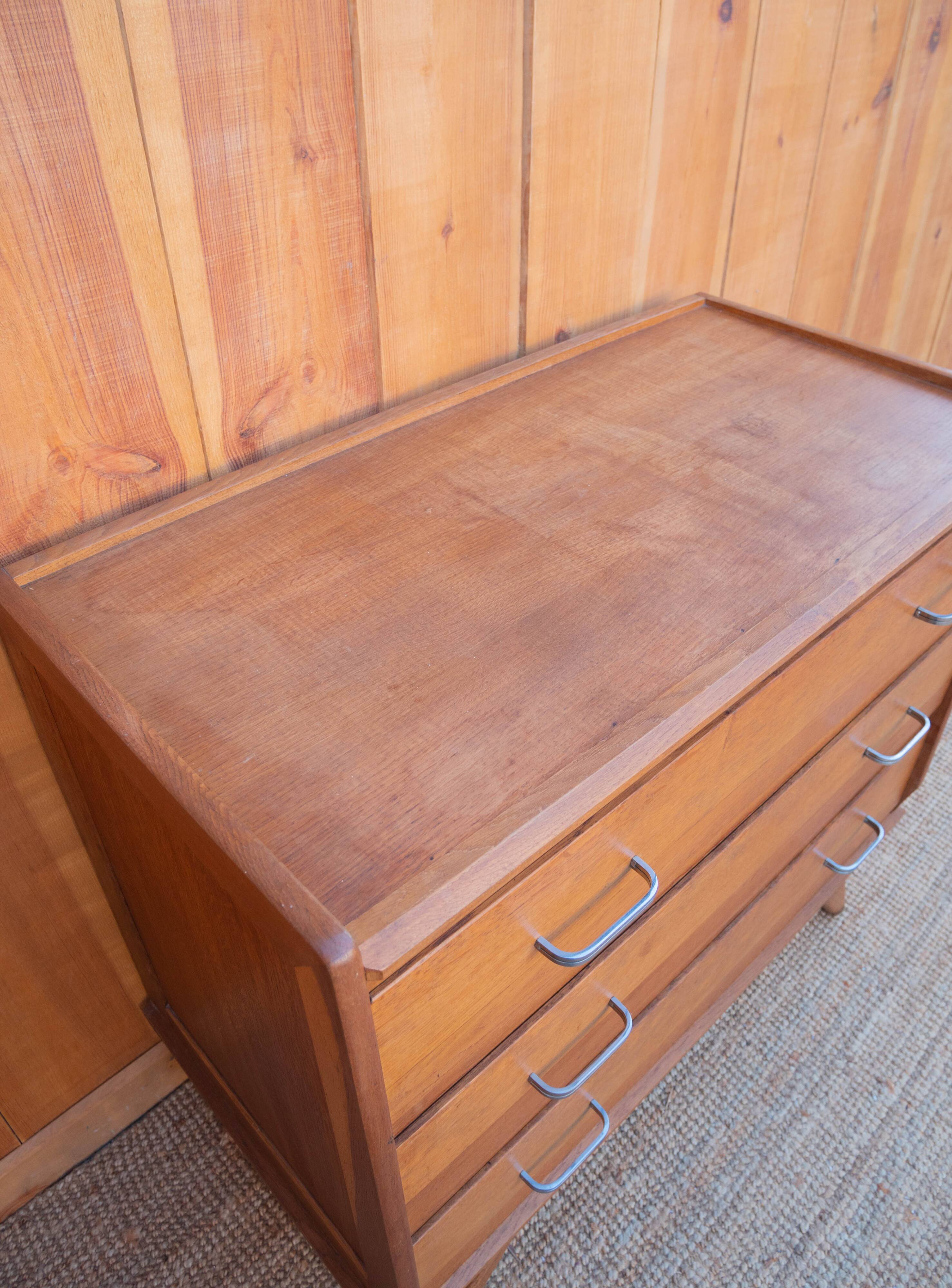 Compass feet chest of drawers