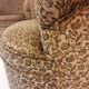Armchairs with floral print of corduroy fabric. 1980s.