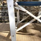 Folding canvas armchair by the sea La Baule 1960s