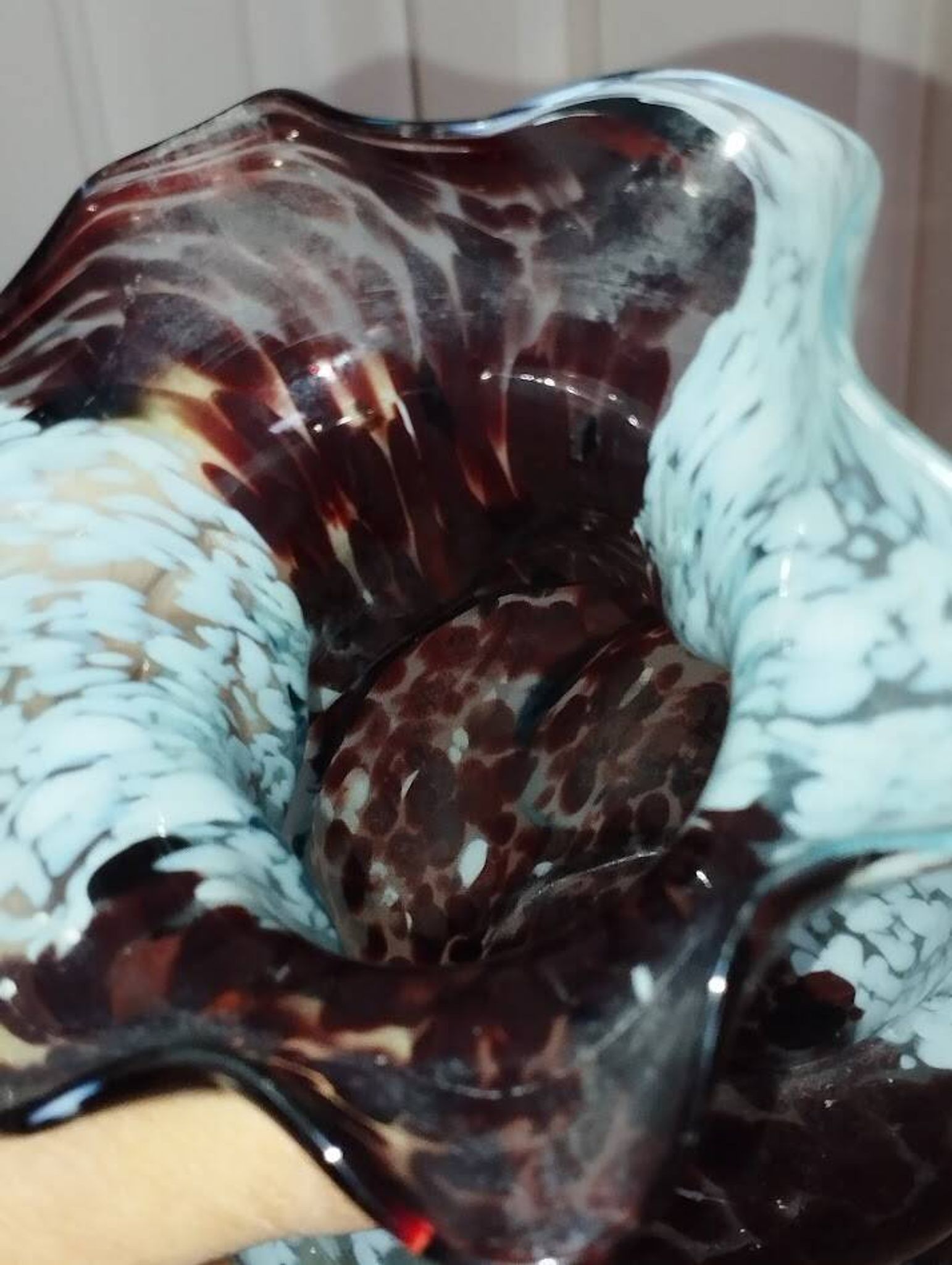 Artistic blown glass vase, speckled decoration, 1960s–70s