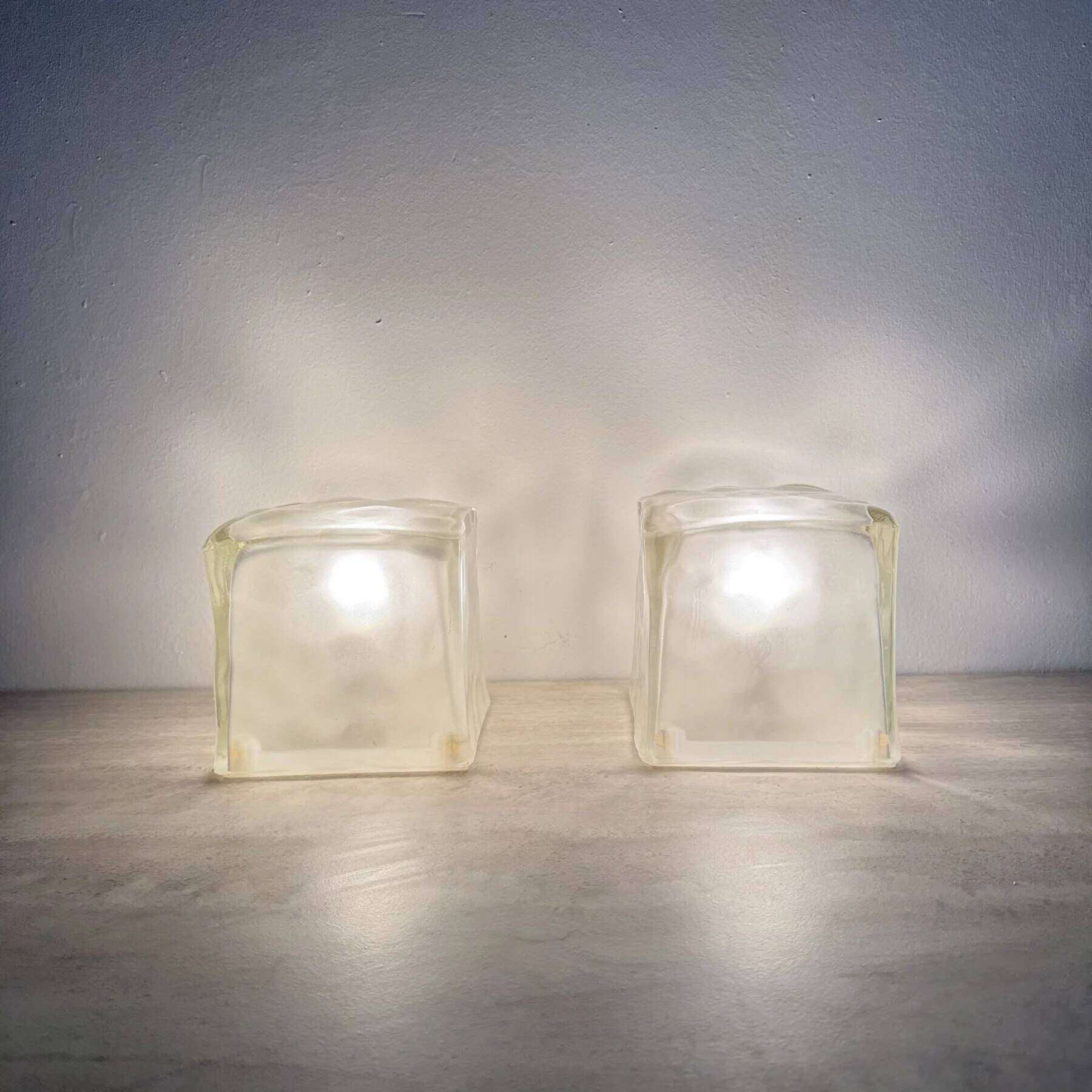 Set of 2 Iviken Ikea ice cube lamps, 1970s