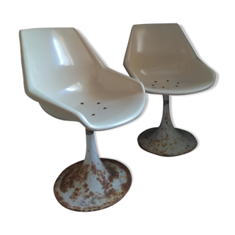 2 swivel chairs tulip foot
