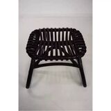 Rattan armchair and matching footstool