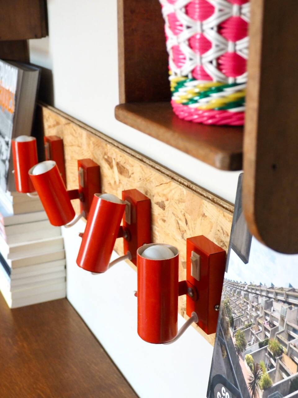 Set of 4 modernist wall lights