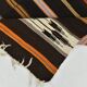 Tapis kilim vintage rayé marron foncé et orange 6x10, 181x305 cm