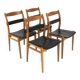 Set de 4 chaises scandinave en cuir "Remus", Yngve Ekström, Swedese, Suède, 1960