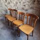 Ensemble vintage de 4 chaises bistrot françaises par Baumann & Luterma, bois de hêtre, années 1950