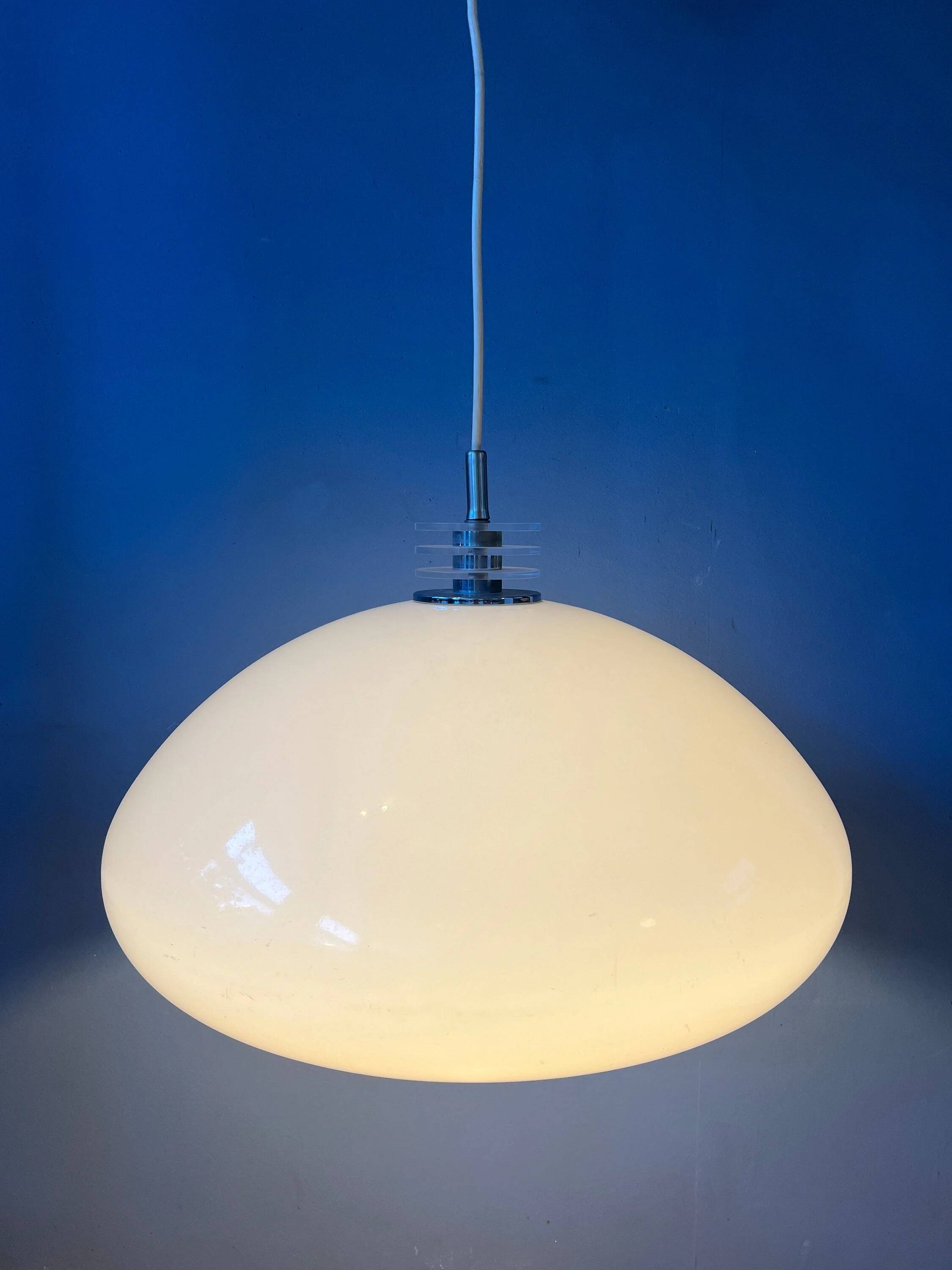 Mushroom pendant - Space Age white light fixture