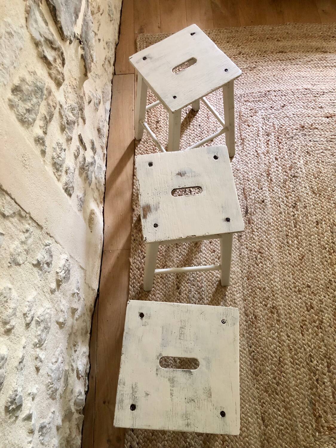 Small antique wooden stools