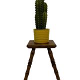 Vintage stool side table minimalistic in oak
