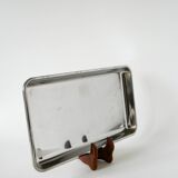 Vintage rectangular stainless steel tray, 1970, 31 x 17.5 cm