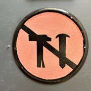 Hammer orange warning sign vintage european industrial enamel signs decoration