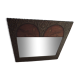 framed mirror with bird motif