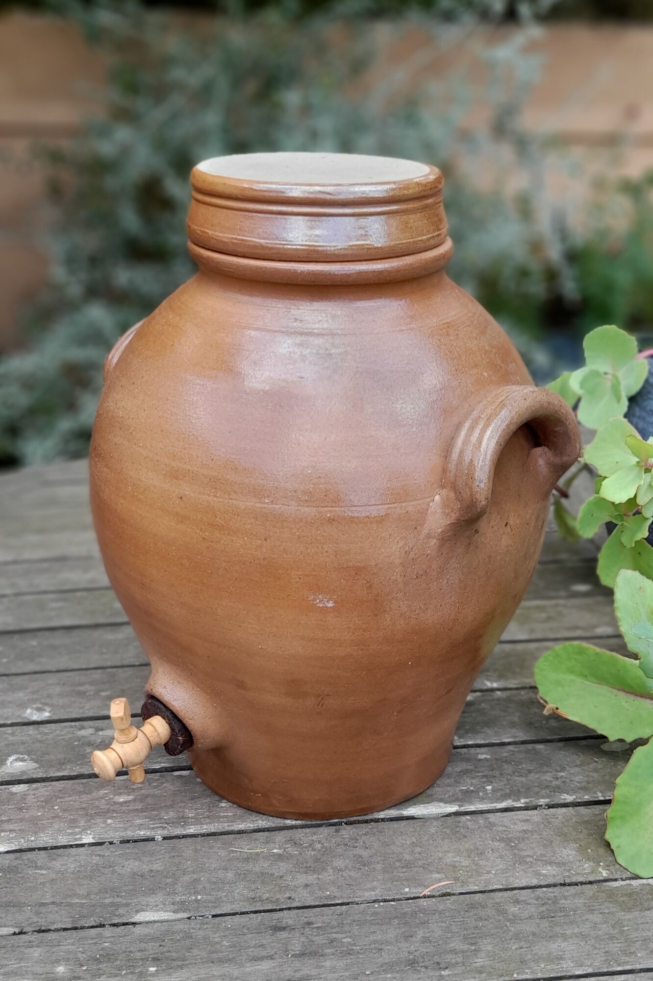 Vinaigrier in sandstone, pottery of the Mottes (La Puisaye), handmade - 7 liters