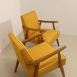 Pair of Scandinavian armchairs 1960 curved armrests. Ref Mimosa