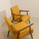 Pair of Scandinavian armchairs 1960 curved armrests. Ref Mimosa