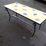 Table basse fer forge carrelages poisson deco