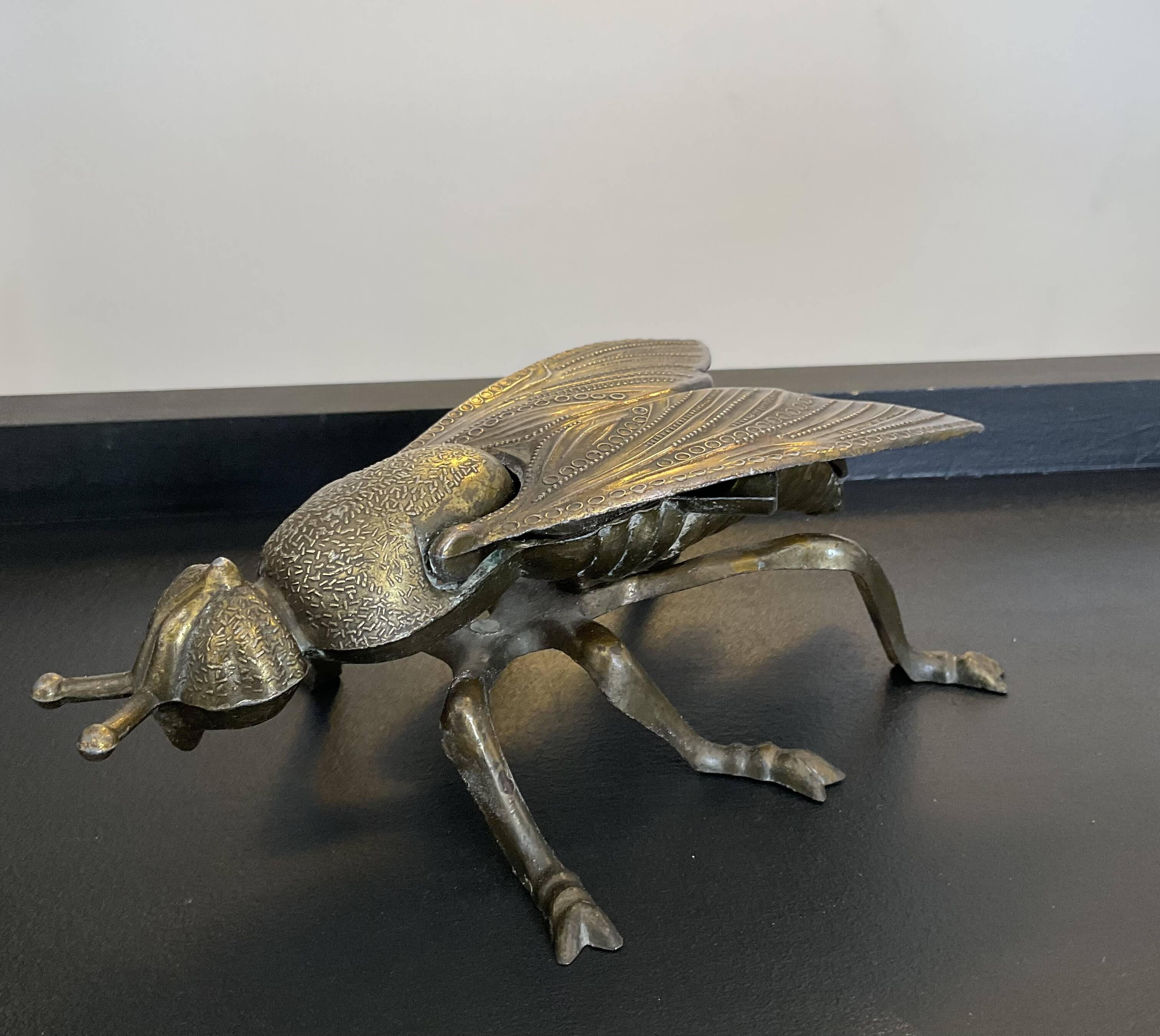 Vintage bronze fly ashtray Italy