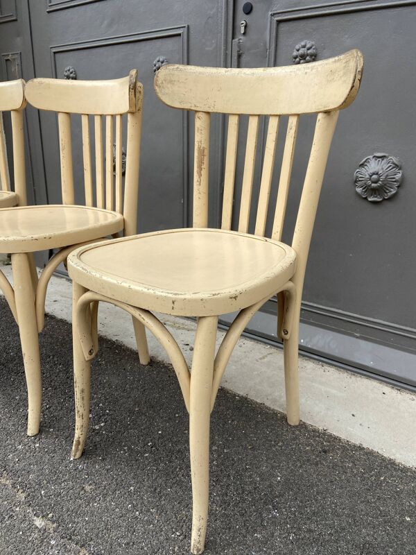 4 chaises bistrot café vintage 1950