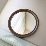 Round brown mirror plastic 80 years diameter 35cm