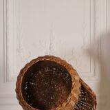 Restored wicker storage basket or patatière